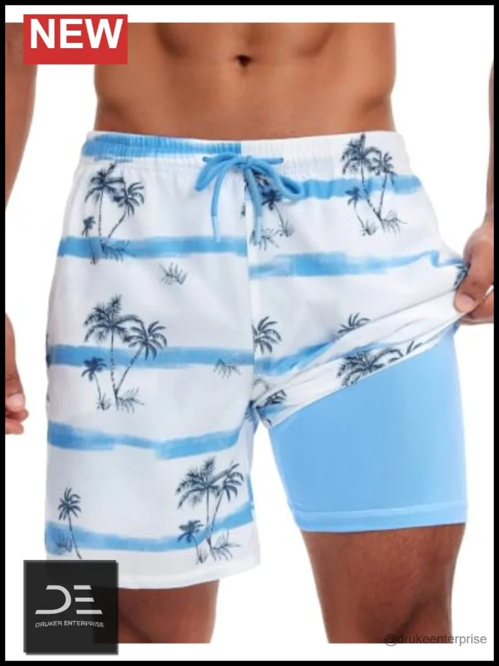 Men's Swim Trunks with Compression Liner, 7